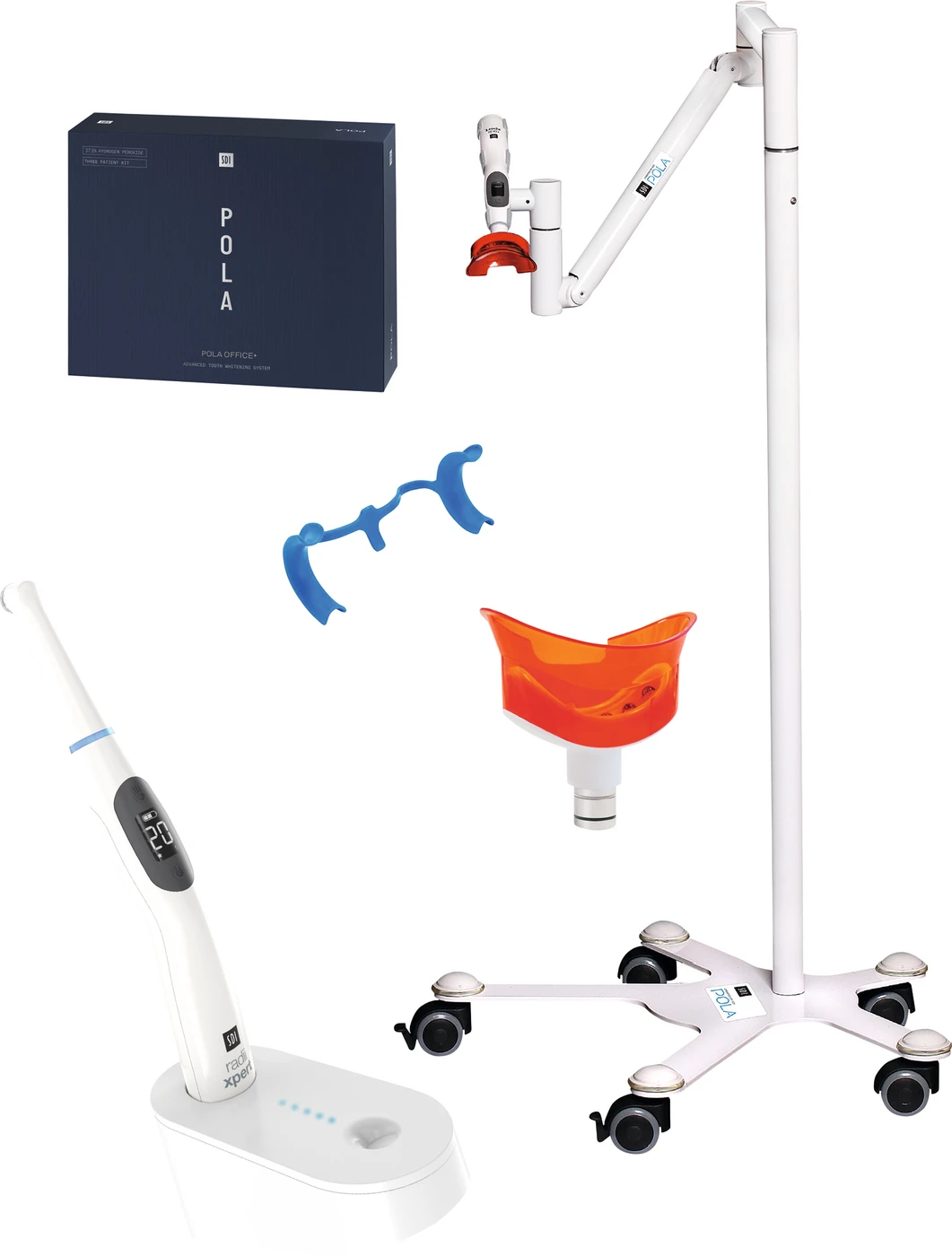 POLA OFFICE+ IN-OFFICE SYSTEM Set 1 Pola Office 37,5% 3 Spritzen Kit, 1 x Radii Xpert LED, Zubehör