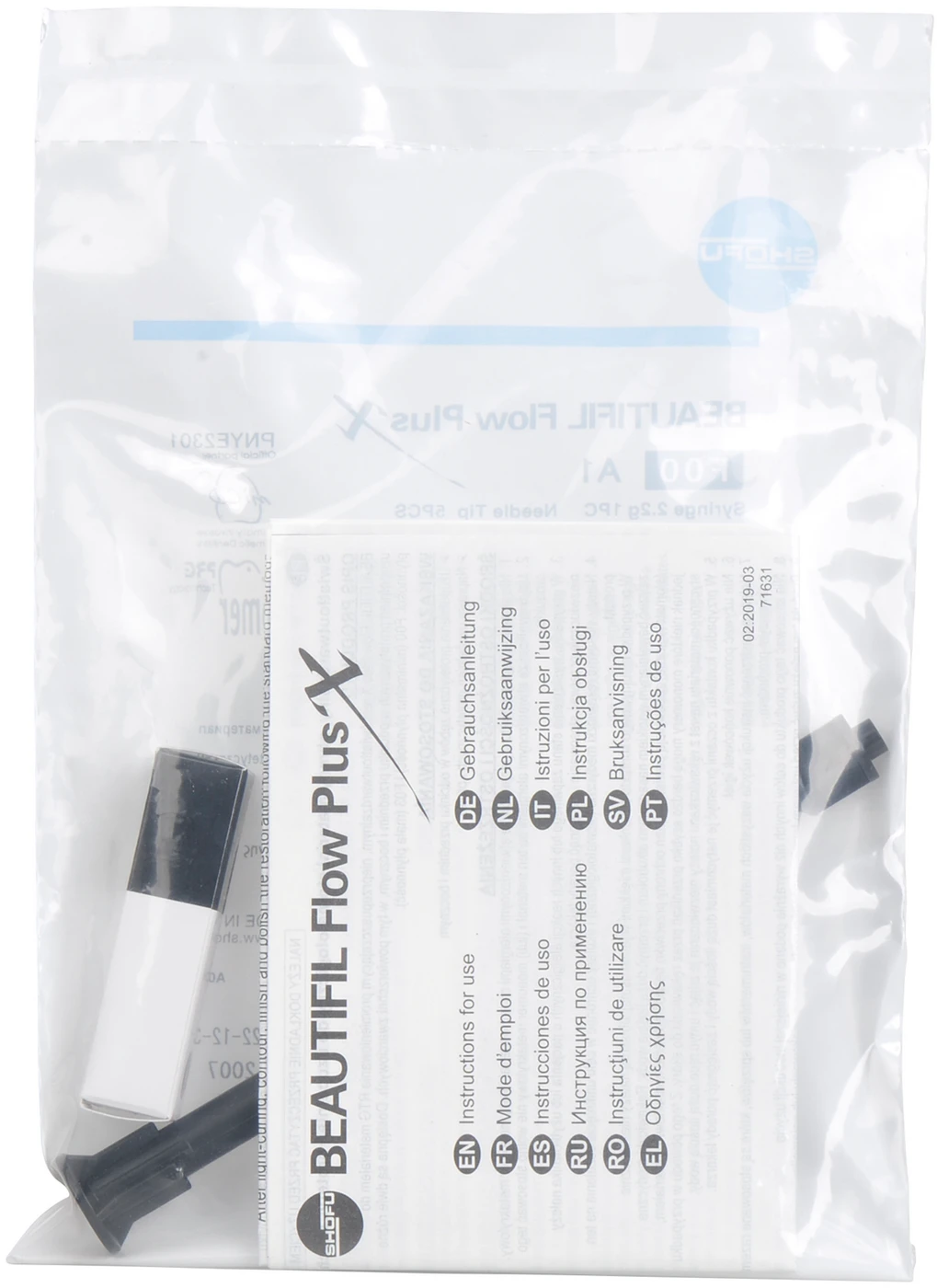 BEAUTIFIL Flow Plus X Spritze 2,2 g A1, F00 inklusive 5 Spritzenaufsätze