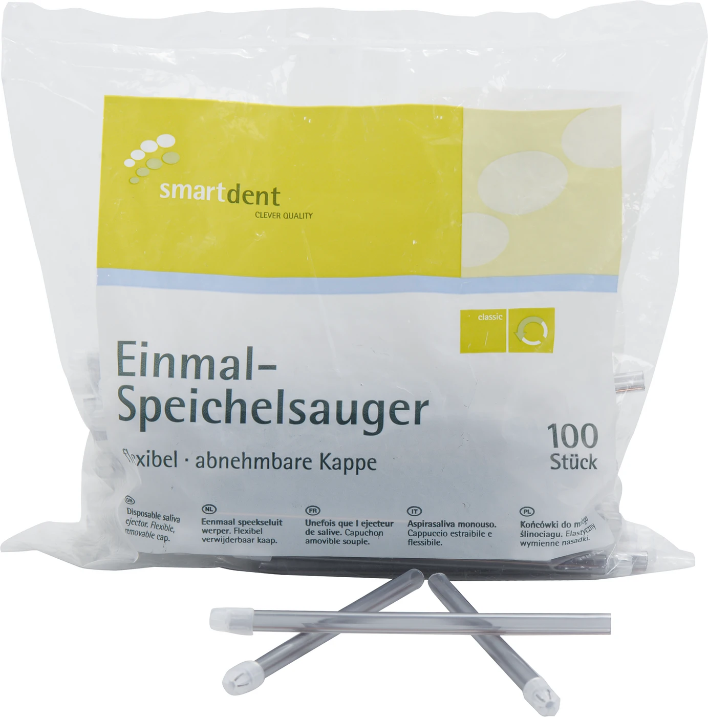 smart Speichelsauger Packung 100 Stück anthrazit