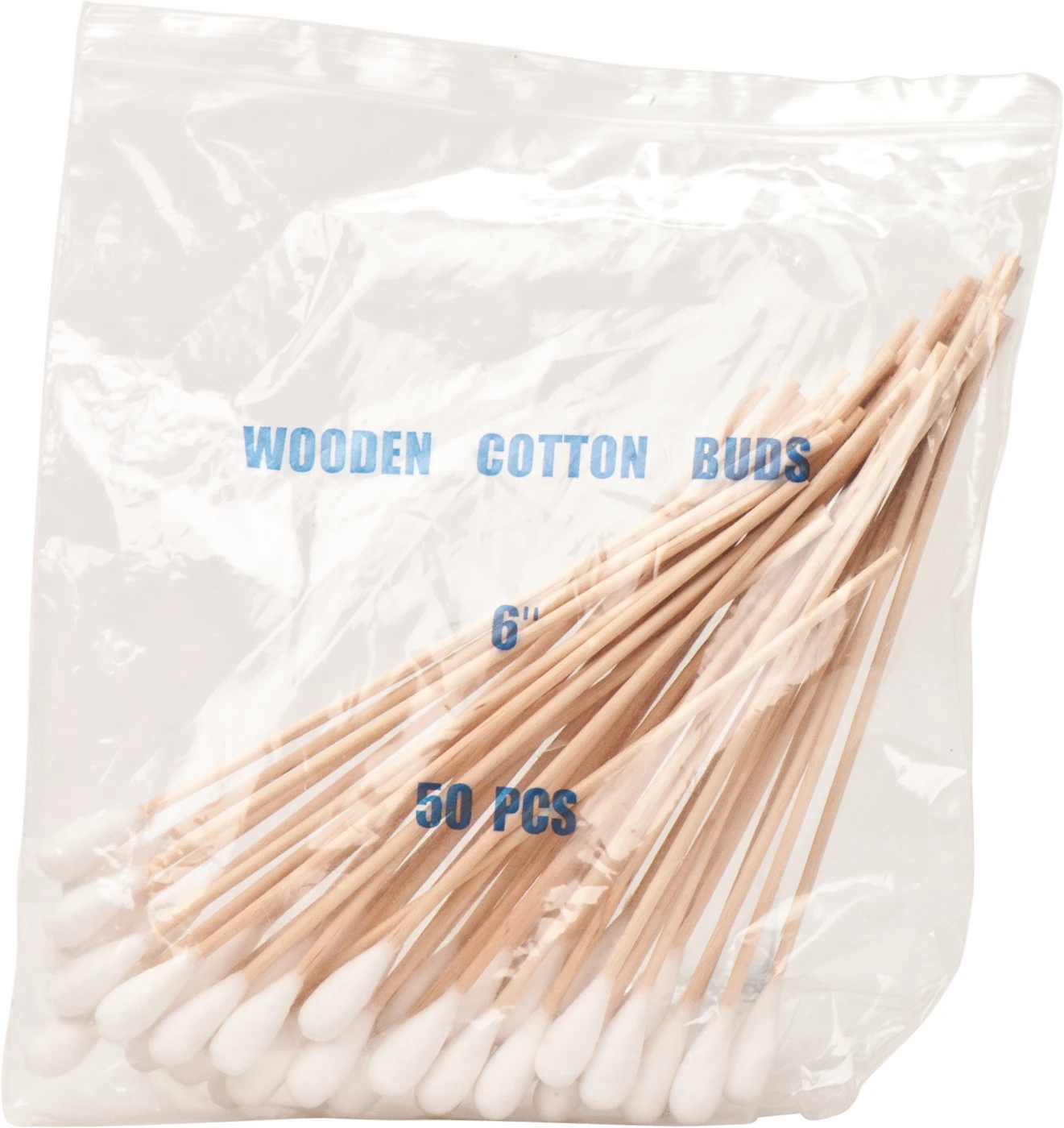 Wattestäbchen Beutel 50 Stück 15 cm, großer Kopf (4-5 mm)