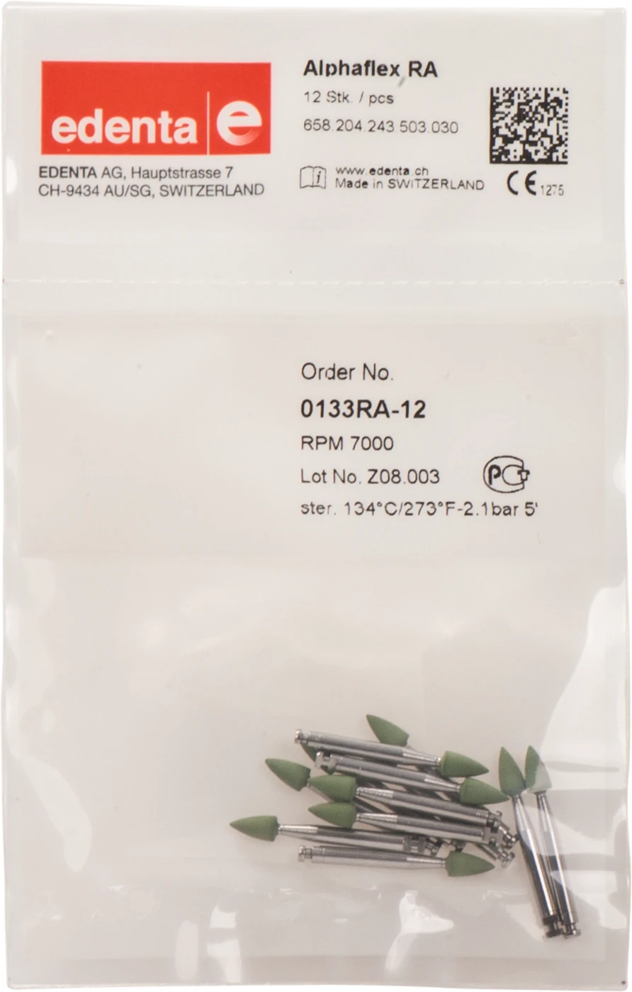 Alphaflex Packung 12 Stück grün, RA, Figur 243, 6 mm, ISO 030