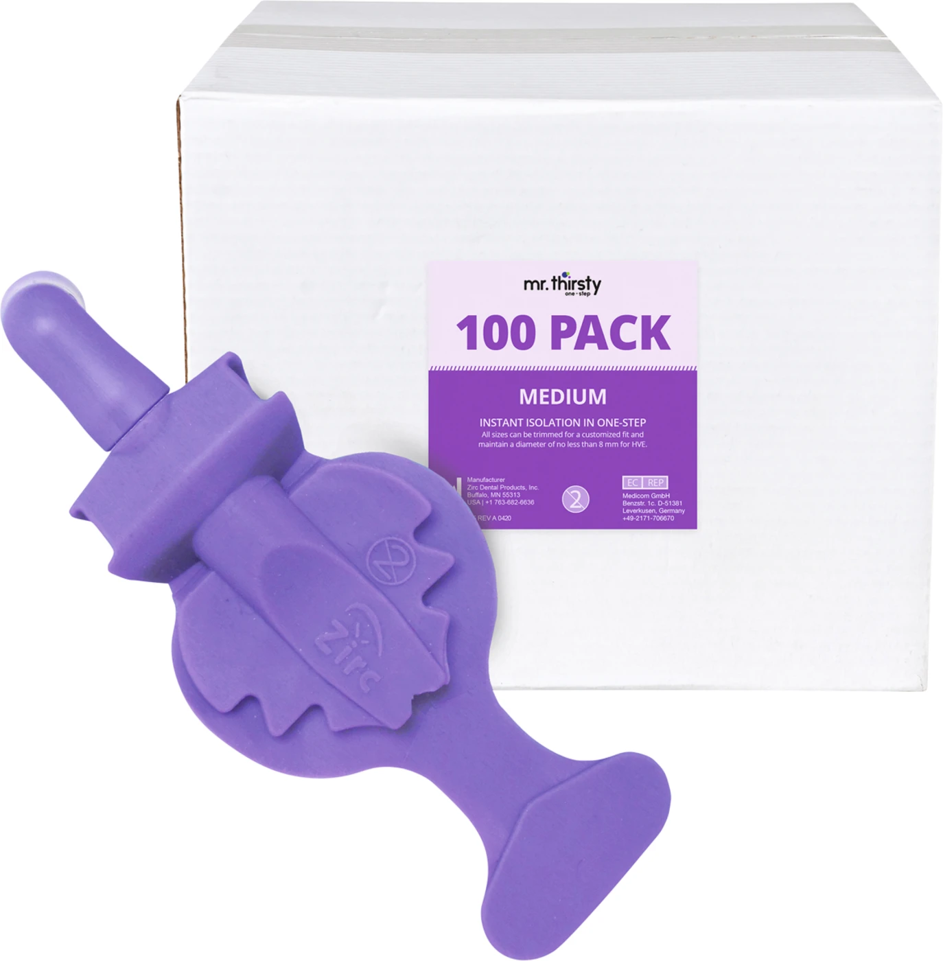 ZIRC Mr. Thirsty One-Step Packung 100 Aufsätze medium mit Adapter