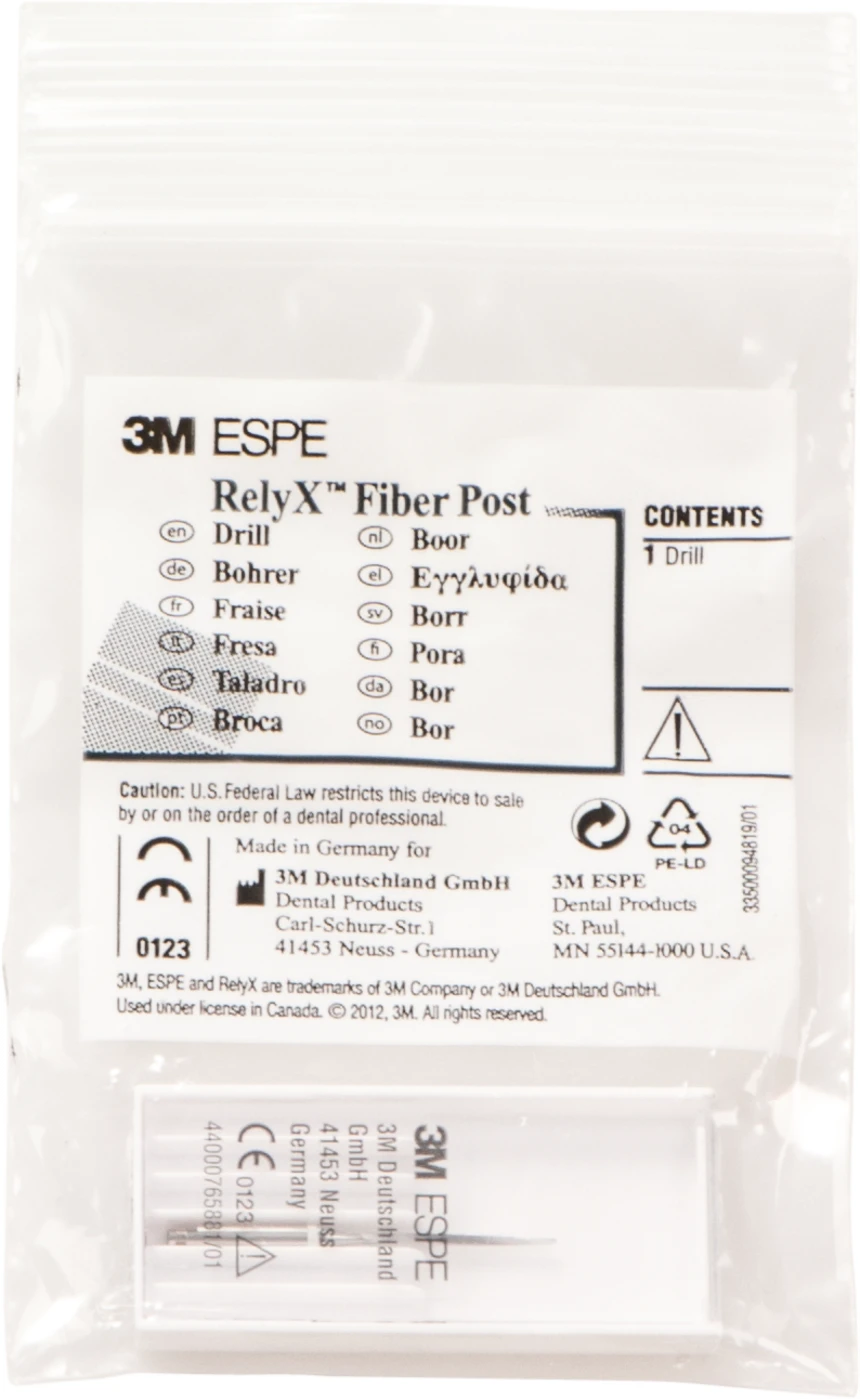 RelyX™ Fiber Post 3D Wurzelstiftbohrer Stück Bohrer Größe 0 Ø 1,1 mm weiß