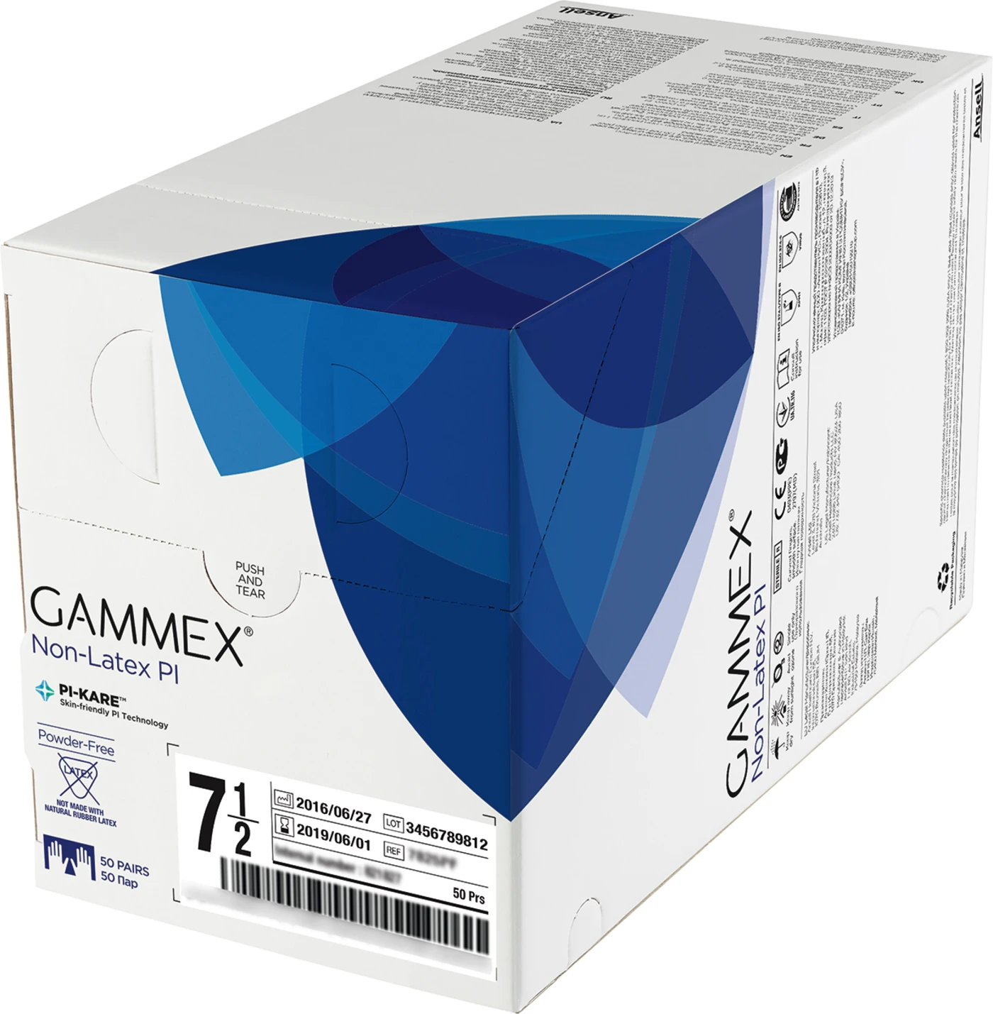 Gammex® Non-Latex PI Packung 50 Paar puderfrei, weiß, Größe 8,5