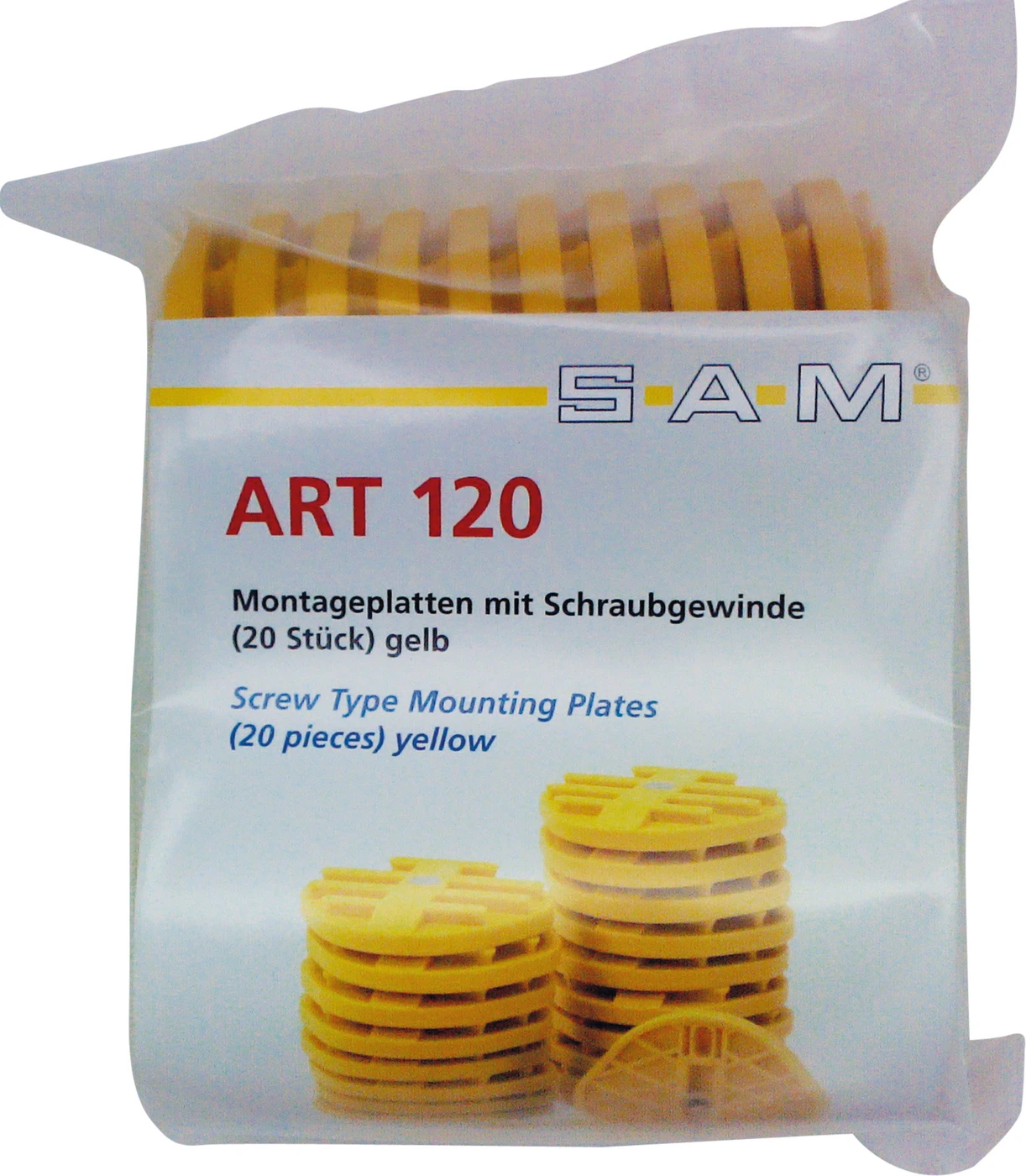 Artikulator Montageplatten Packung 20 Stück, Schraubgewinde