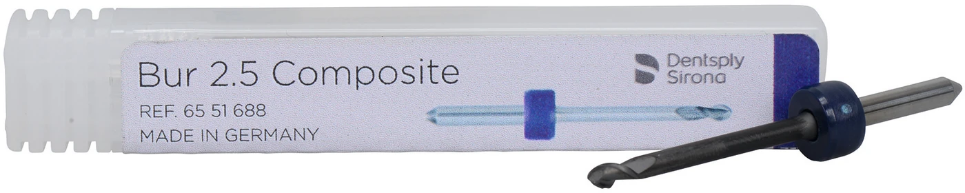 Schleifer und Fräser für inLab MC X5 Stück 2,5 mm, blau, Composite