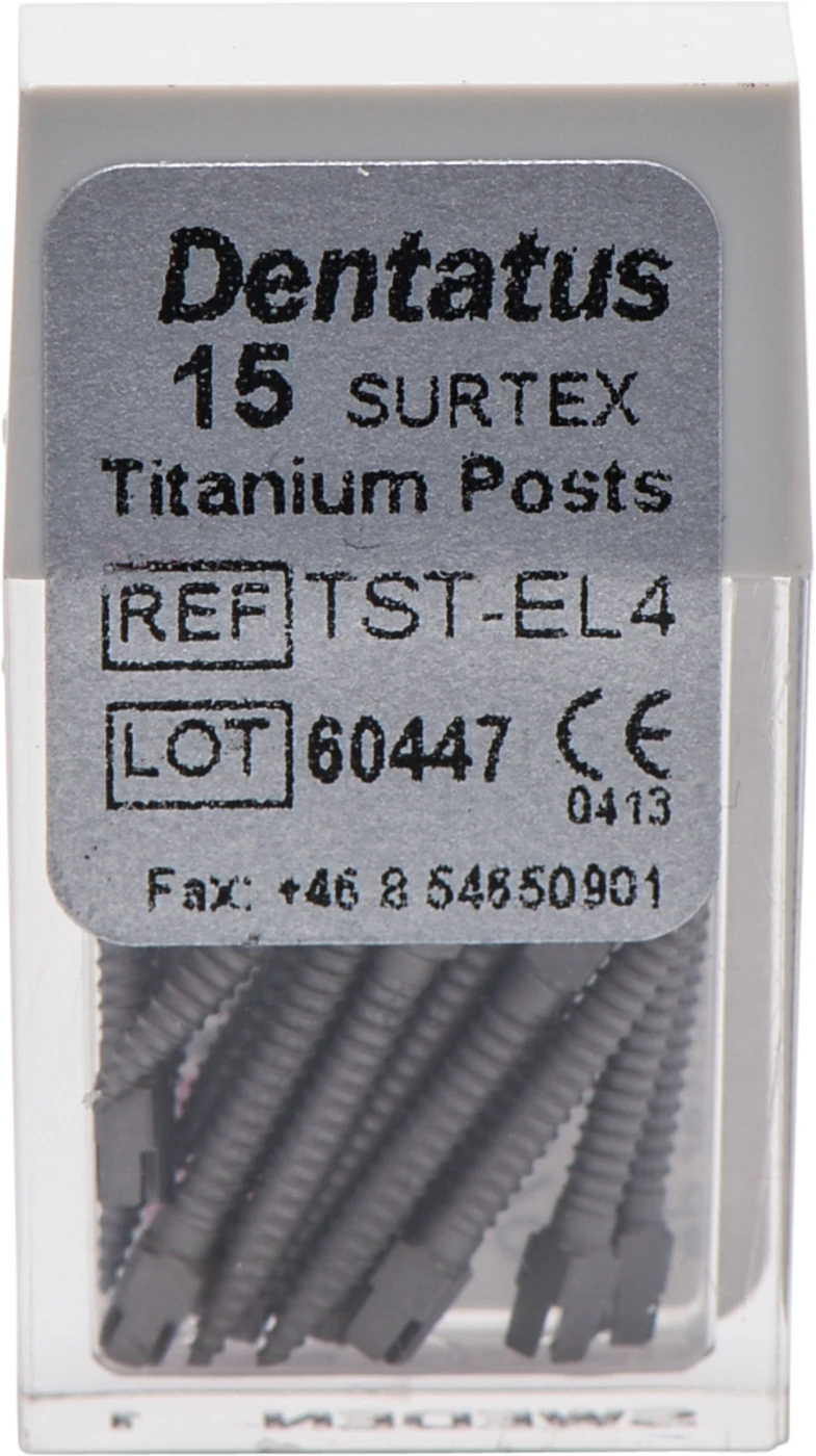 Classic Surtex Titan Wurzelstifte Packung 15 Stück 14,2 mm, Ø 1,5 mm, Größe 4