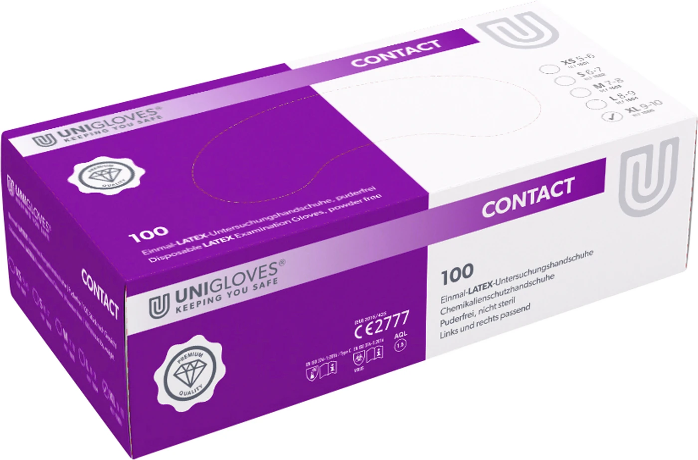 CONTACT® Packung 100 Stück puderfrei, naturlatex, XL