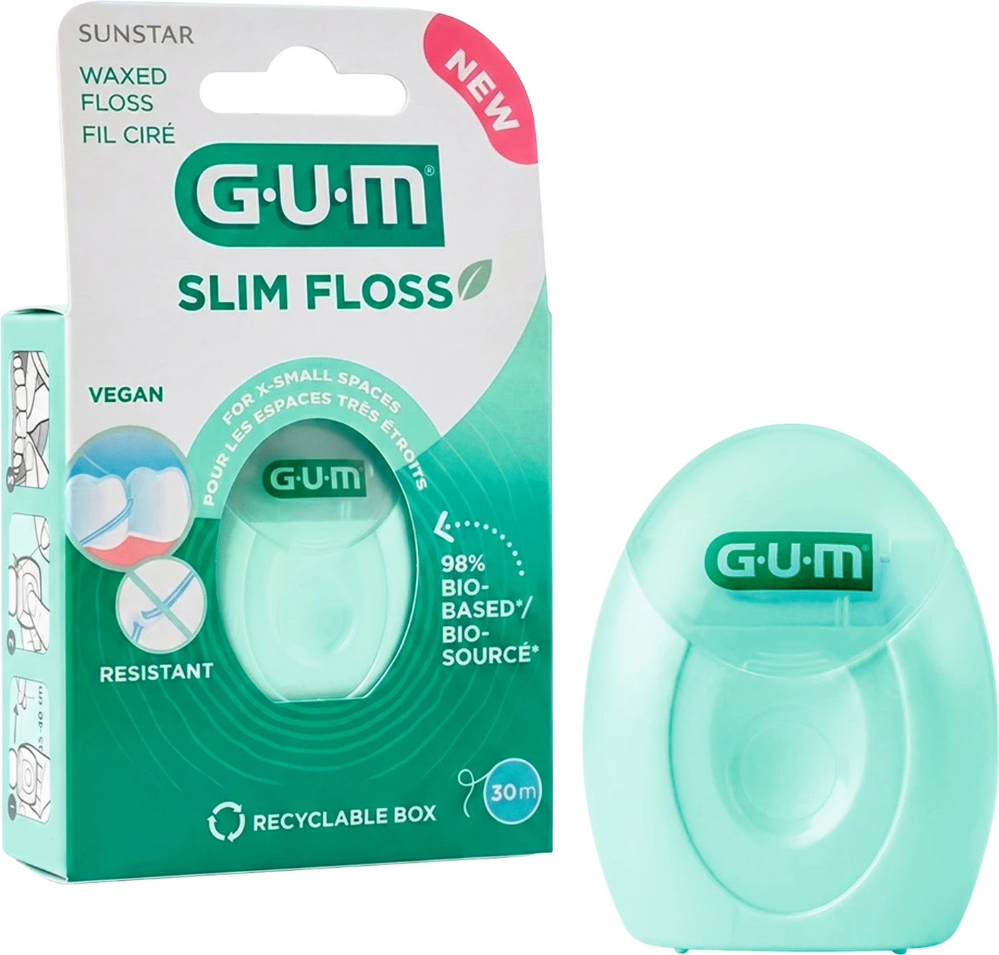 GUM® SLIM FLOSS Spenderbox 30 m gewachst
