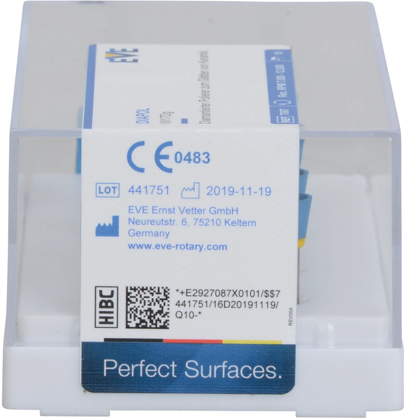 EVE DIAPOL® Packung 10 Stück blau grob, RA, Figur Kelch, 6 x 7,5 mm