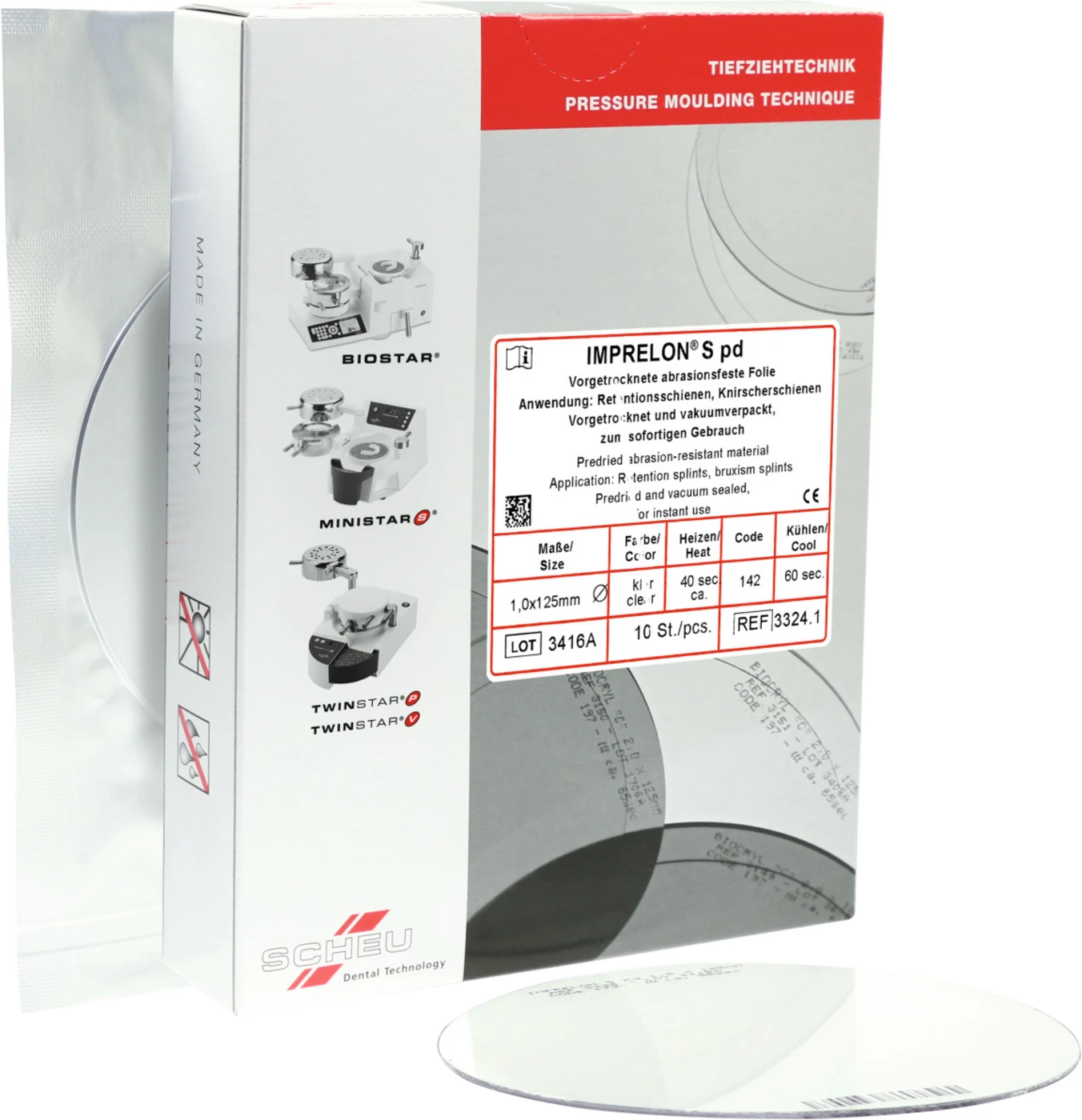 IMPRELON® S pd Packung 10 Stück Ø 125 mm, Stärke 1 mm