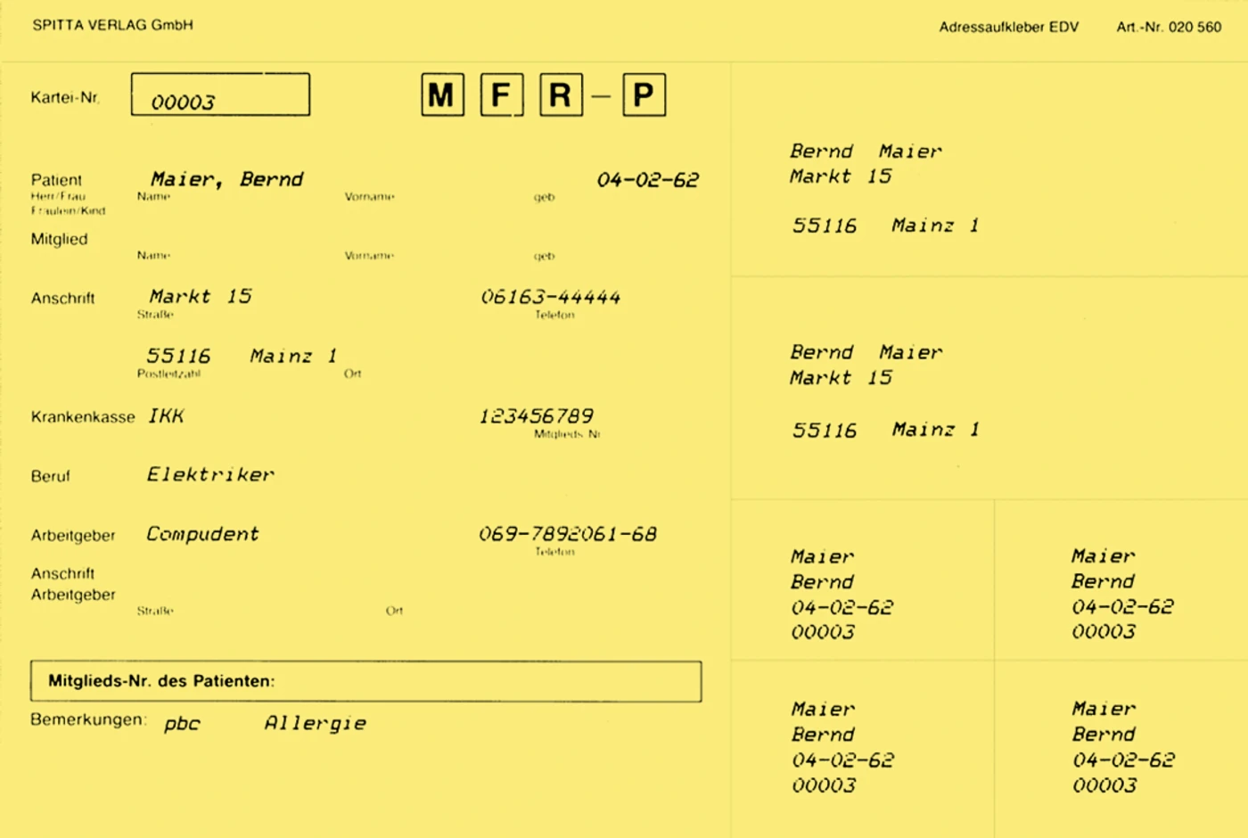 Adressaufkleber DIN A5 Packung 100 Stück gelb