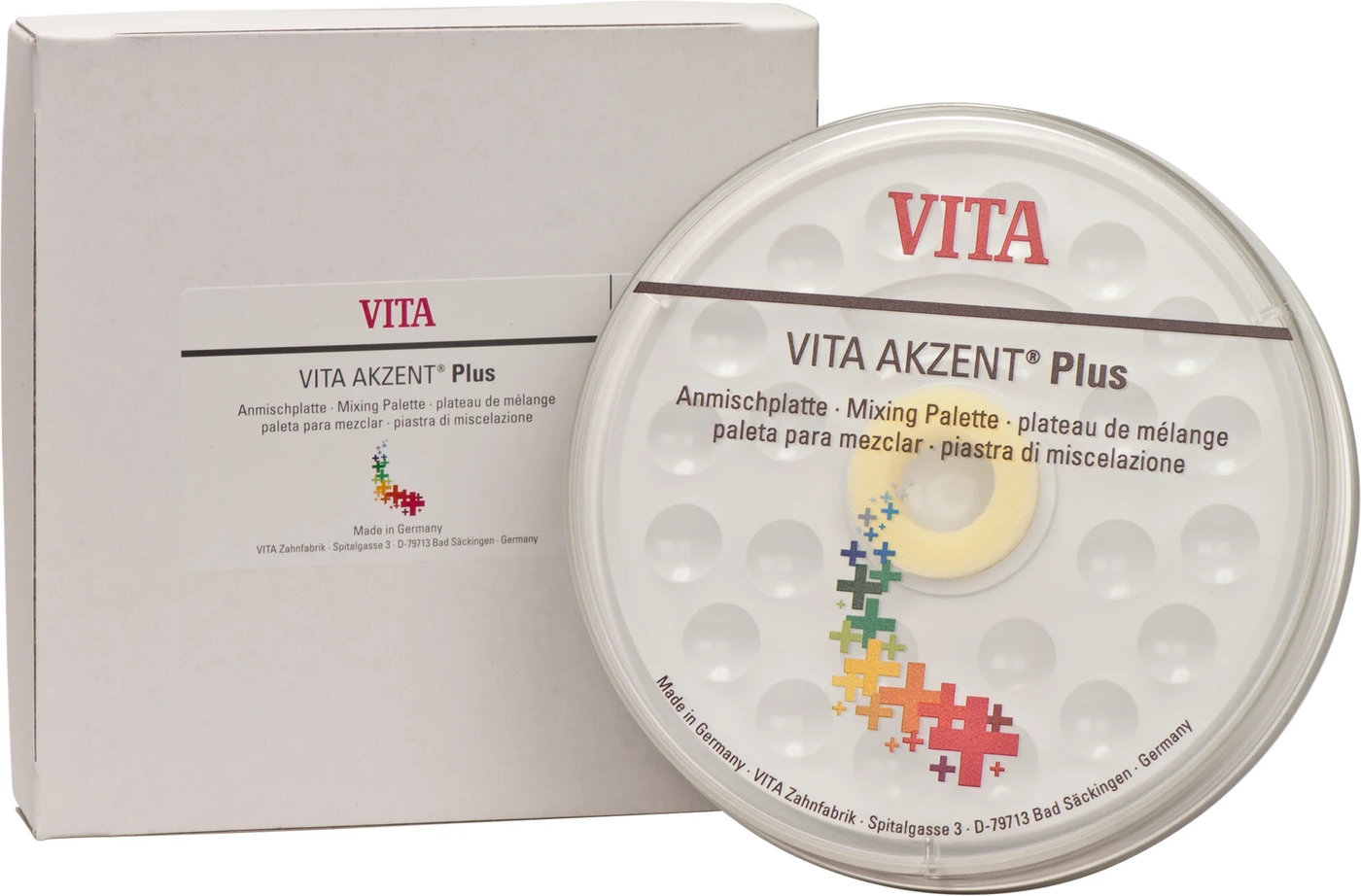 VITA AKZENT® Plus Anmischplatte Stück Anmischplatte Kunststoff, mit 21 Mulden, Ø 144 mm