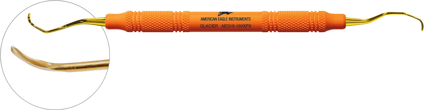 Glacier™ Gracey Standard Stück orange, 15-16, posterior mesial, XP² Technology™, mit Kunststoffgriff
