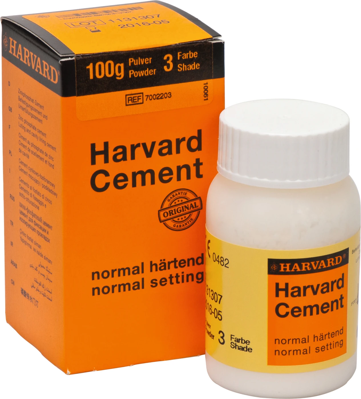 Harvard Cement normal härtend Pulver Klinikpackung 100 g Pulver 3 - weißlichgelb