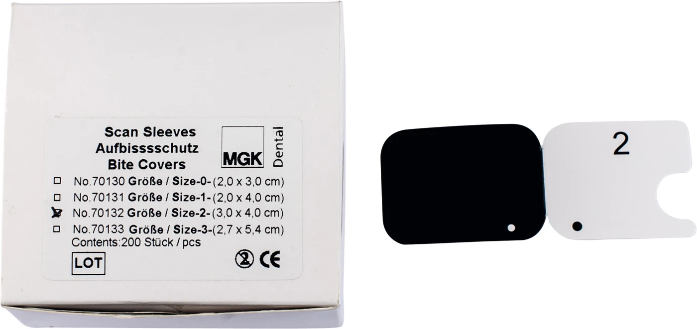 Aufbissschutz für Scan Sleeves / TABLine Sleeves Packung 200 Stück Gr. 2 (3 x 4 cm)