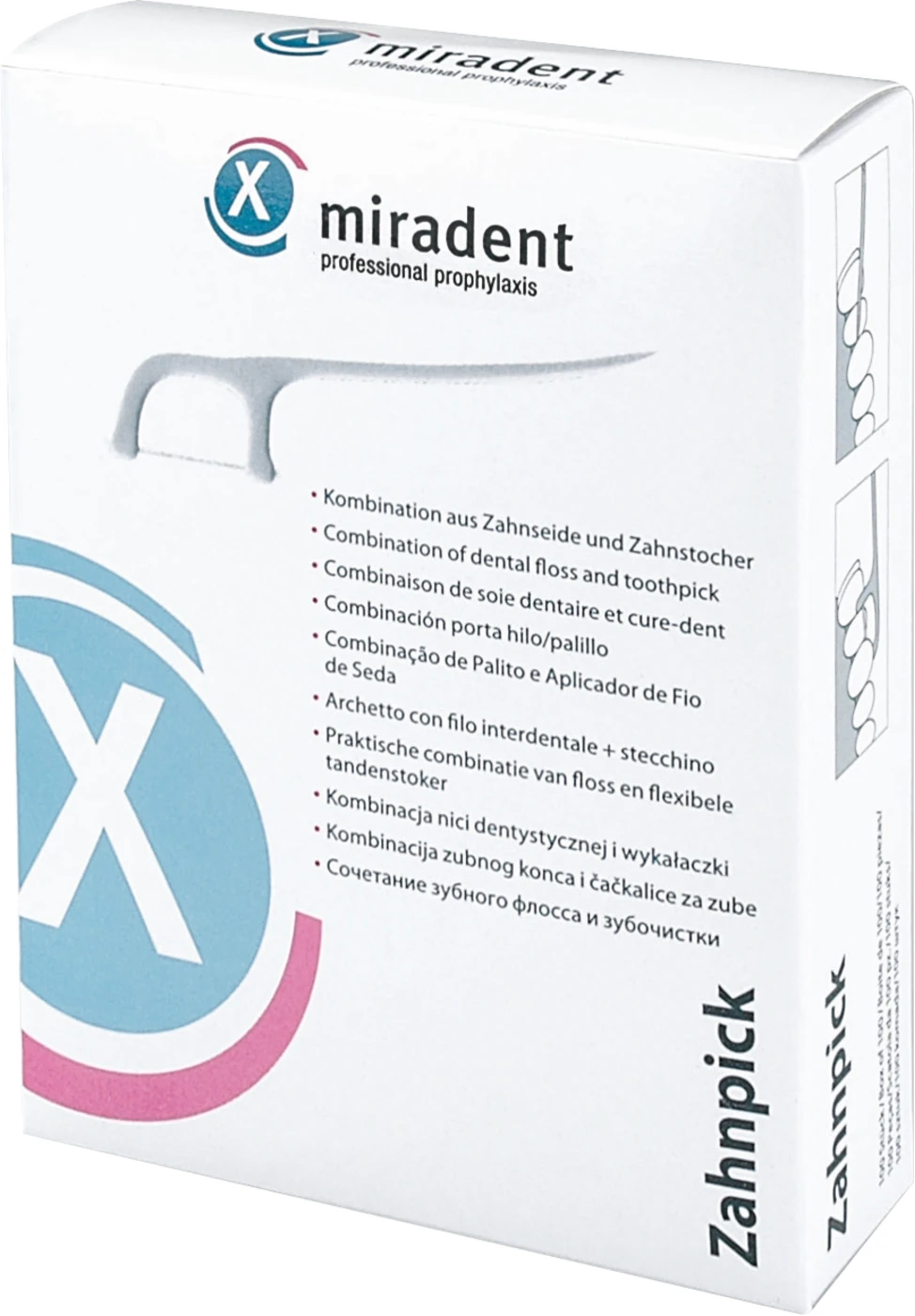 Zahnpick Packung 100 Stück, einzeln blisterverpackt