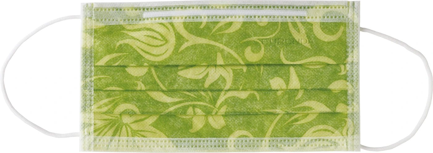 Monoart® Mundschutz Flower Spenderbox 50 Stück mit Gummizug, cedro