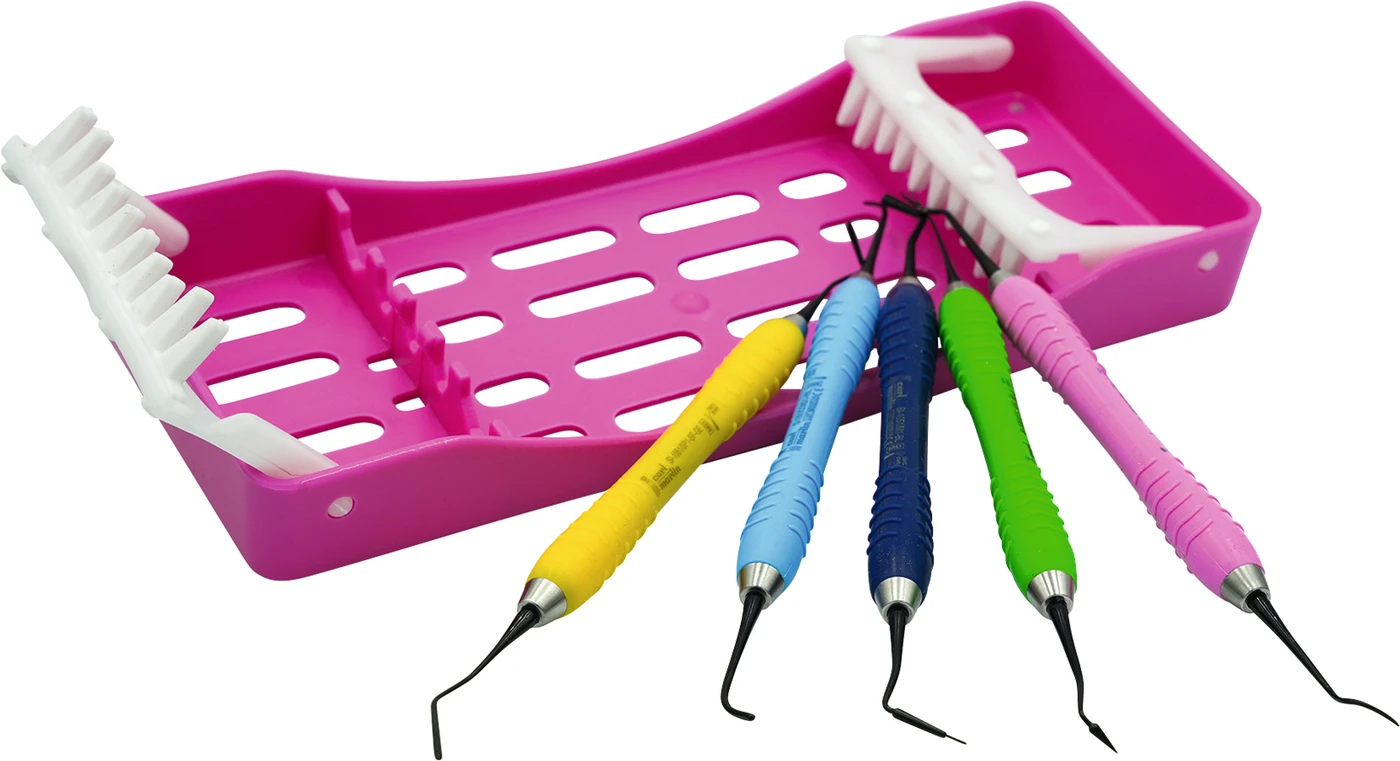 Composite-Set mit BlackPlasma-Coating Set 5 Komposit-Instrumente, 1 Tray pink