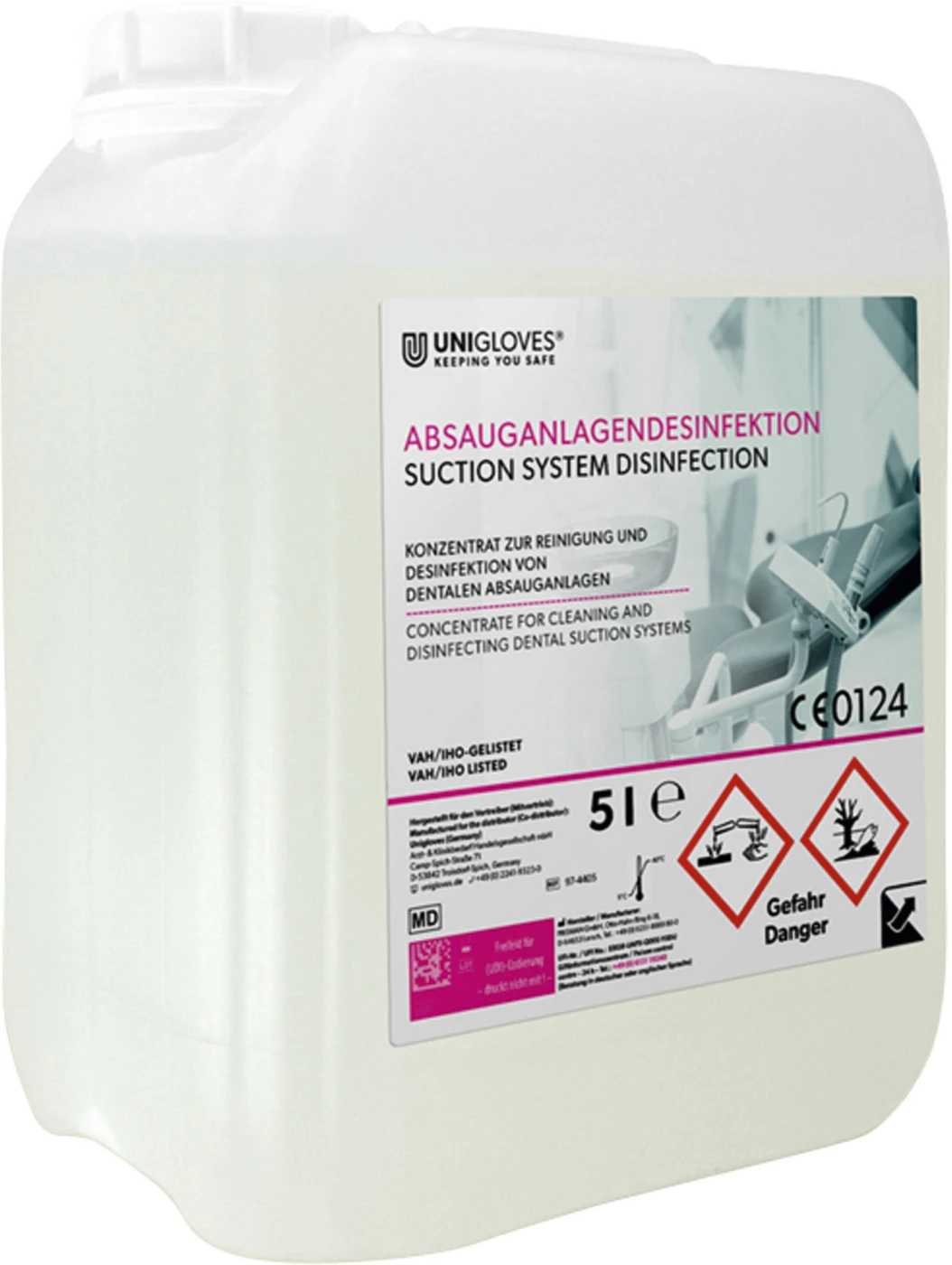 UNIGLOVES Absauganlagendesinfektion Kanister 5 Liter