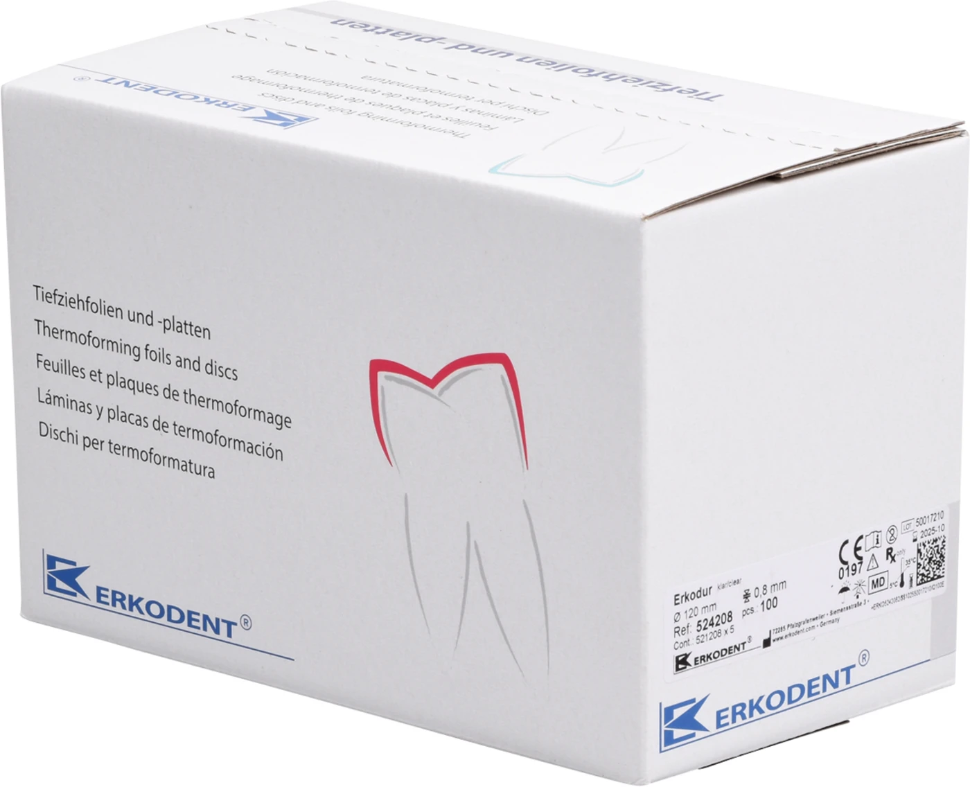 Erkodur Packung 100 Stück klar, Ø 120 mm, Stärke 0,8 mm