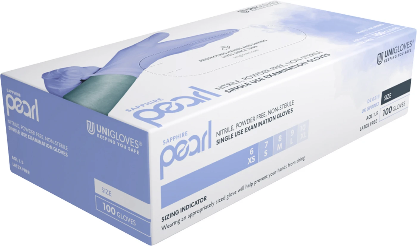 SAPPHIRE PEARL Packung 100 Stück puderfrei, flieder, S