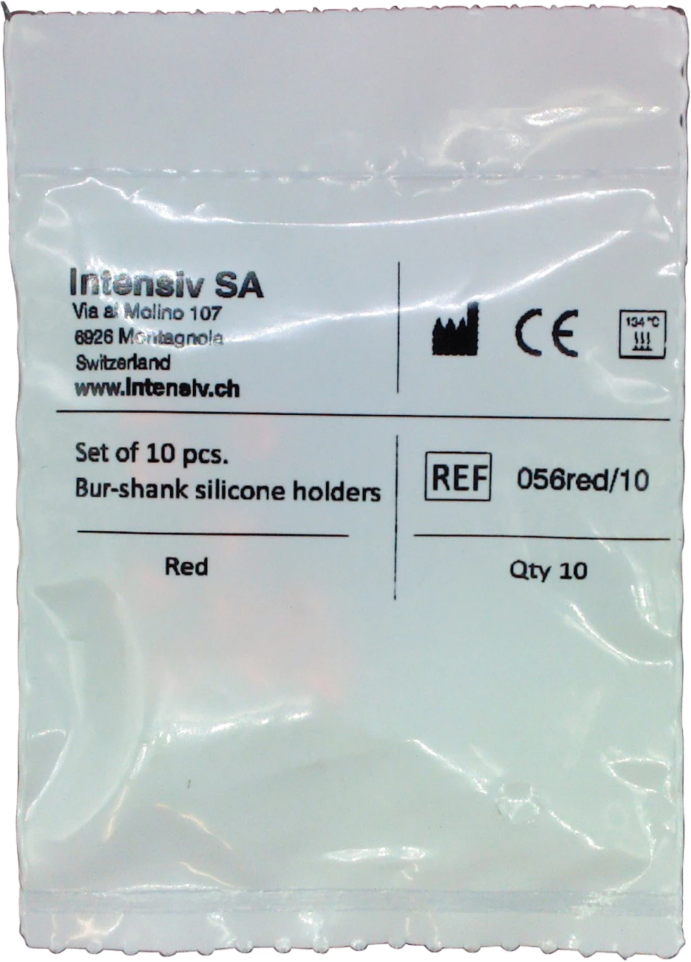 Silikonhalter Packung 10 Stück rot, 40 µm