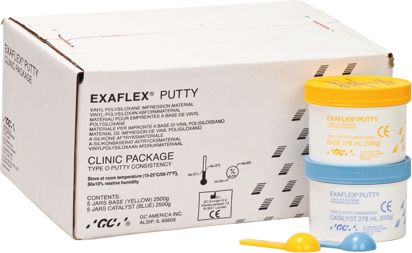 GC EXAFLEX® Großpackung 5 x 500 g Basispaste, 5 x 500 g Katalysator, Putty