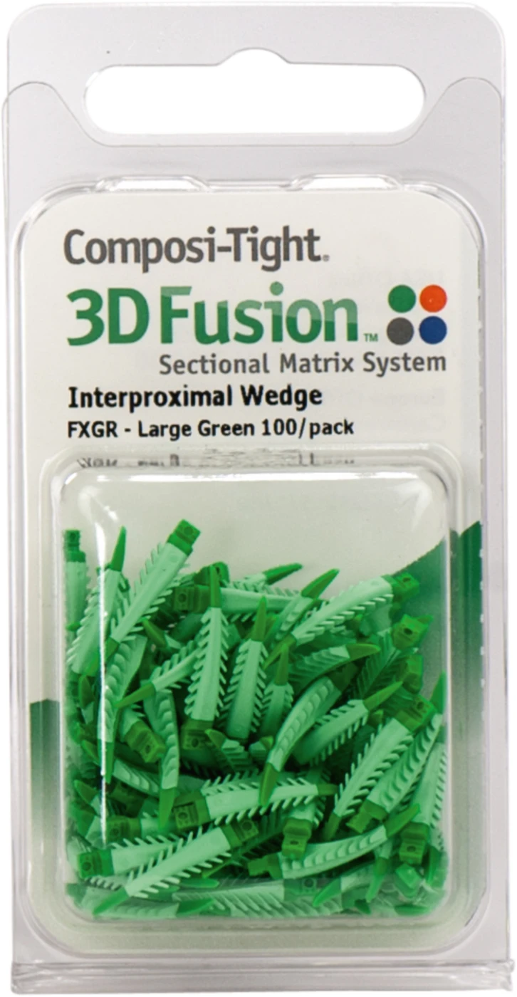 Composi-Tight® 3D Fusion™ Keile Packung 100 Stück grün, groß Composi-Tight® 3D Fusion™ Keile Packung 100 Stück grün, groß
