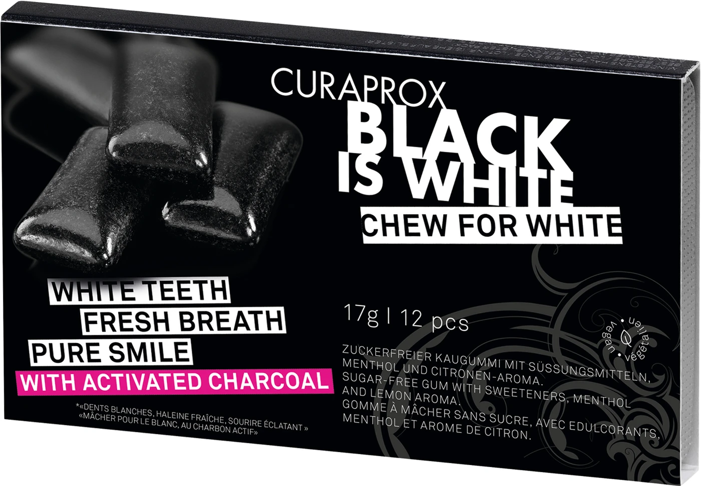 CURAPROX BLACK IS WHITE Kaugummi Packung 12 Stück CURAPROX BLACK IS WHITE Kaugummi Packung 12 Stück