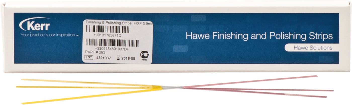 Finier- und Polierstrips Packung 100 Stück 3,9 mm breit, fein/extra fein, gelb/rosa