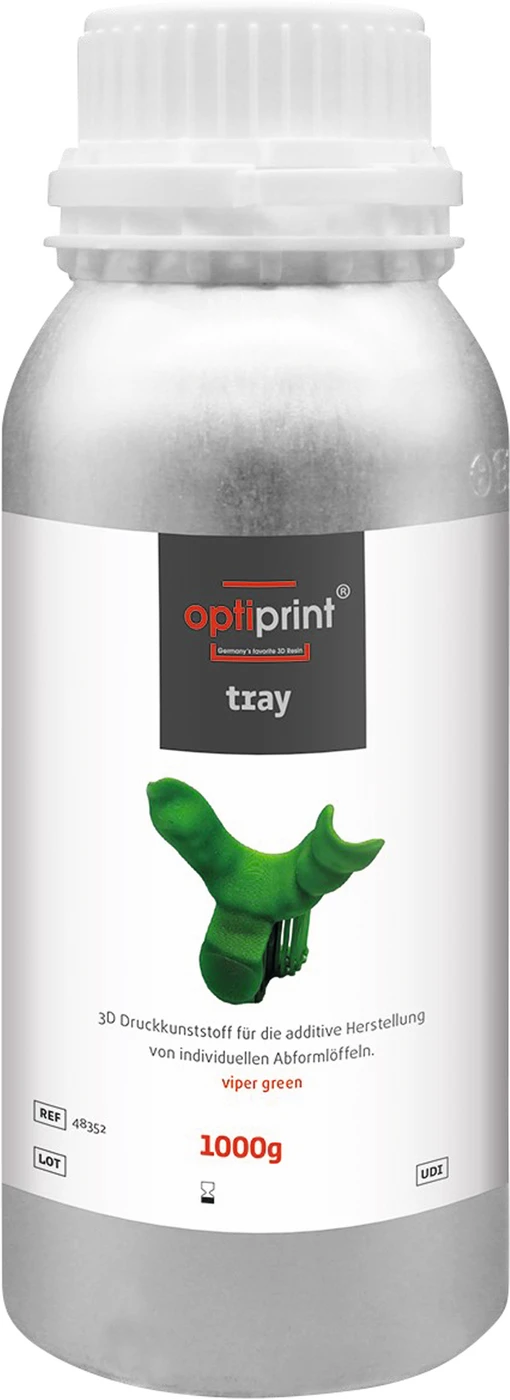 optiprint® tray Flasche 1 kg 385 nm, viper grün