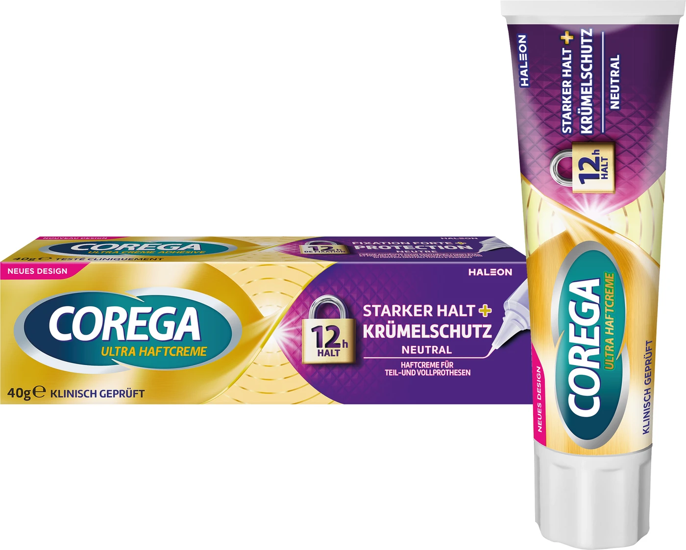 Corega Ultra Haftcreme Tube 40 g Starker Halt + Krümelschutz, neutraler Geschmack Corega Ultra Haftcreme Tube 40 g Starker Halt + Krümelschutz, neutraler Geschmack