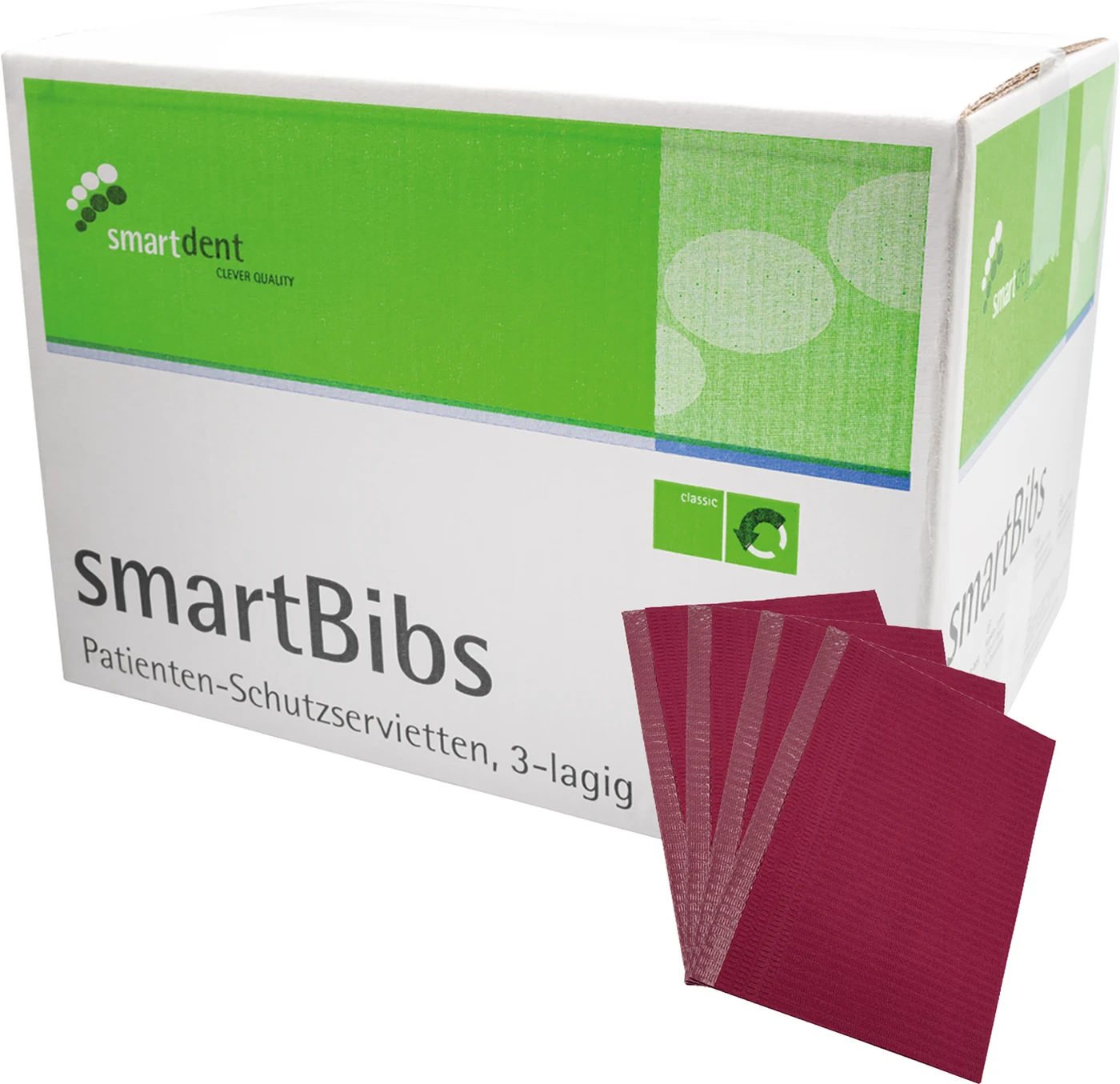 smartBibs Karton 500 Stück weinrot