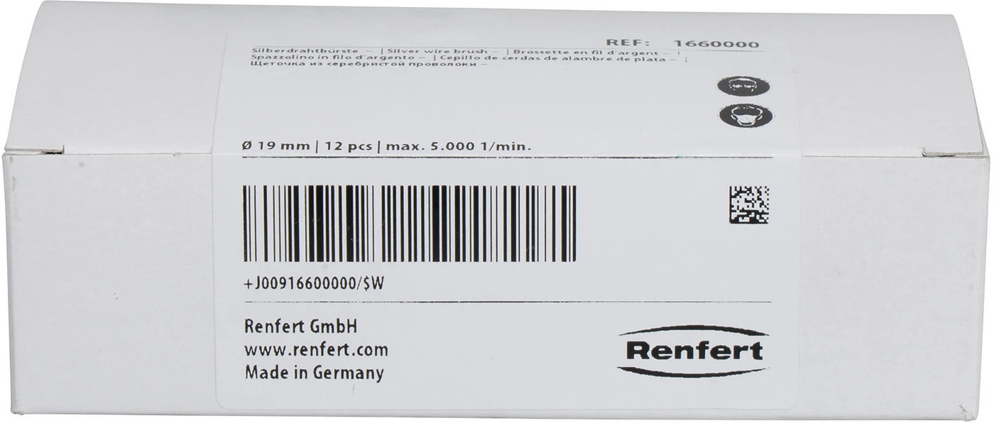 Silberdrahtbürste, moniert Packung 12 Stück HP, Ø 19 mm Silberdrahtbürste, moniert Packung 12 Stück HP, Ø 19 mm