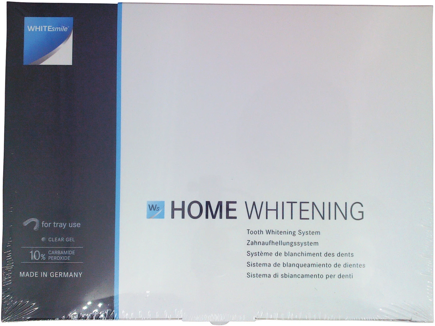 HOME WHITENING Patienten Kit 5 x 3 ml Zahnaufhellungsgel 10 % CP, 3 ml After Whitening Mousse, Zubehör