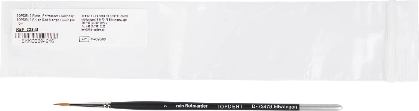 TOPDENT Pinsel Rotmarder Kolinsky Stück Nr. 2 TOPDENT Pinsel Rotmarder Kolinsky Stück Nr. 2