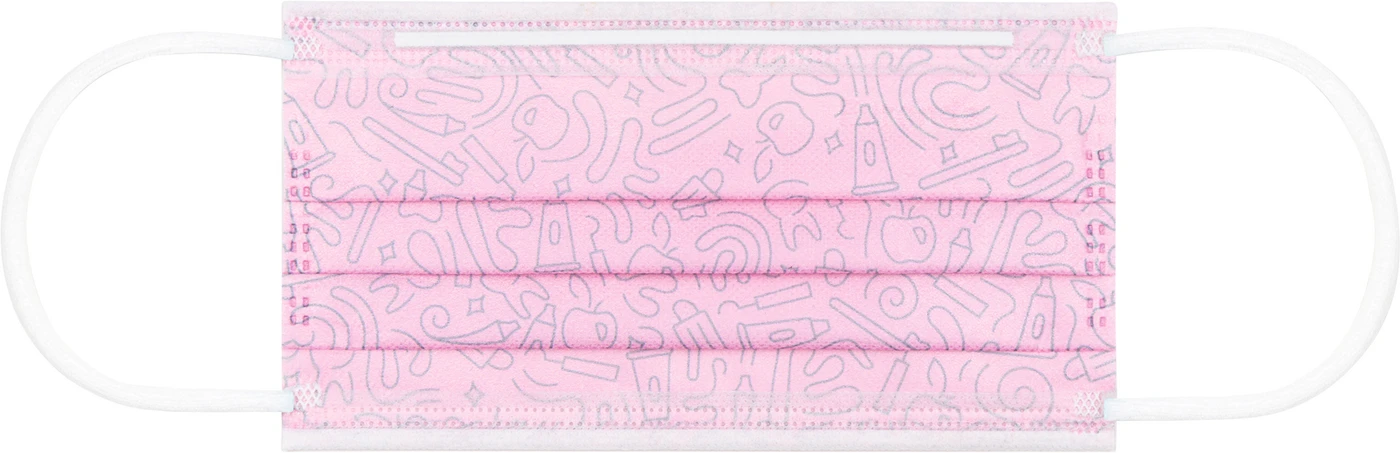 Monoart Mundschutz Pro Graffiti Packung 50 Stück mit Gummizug, rosa