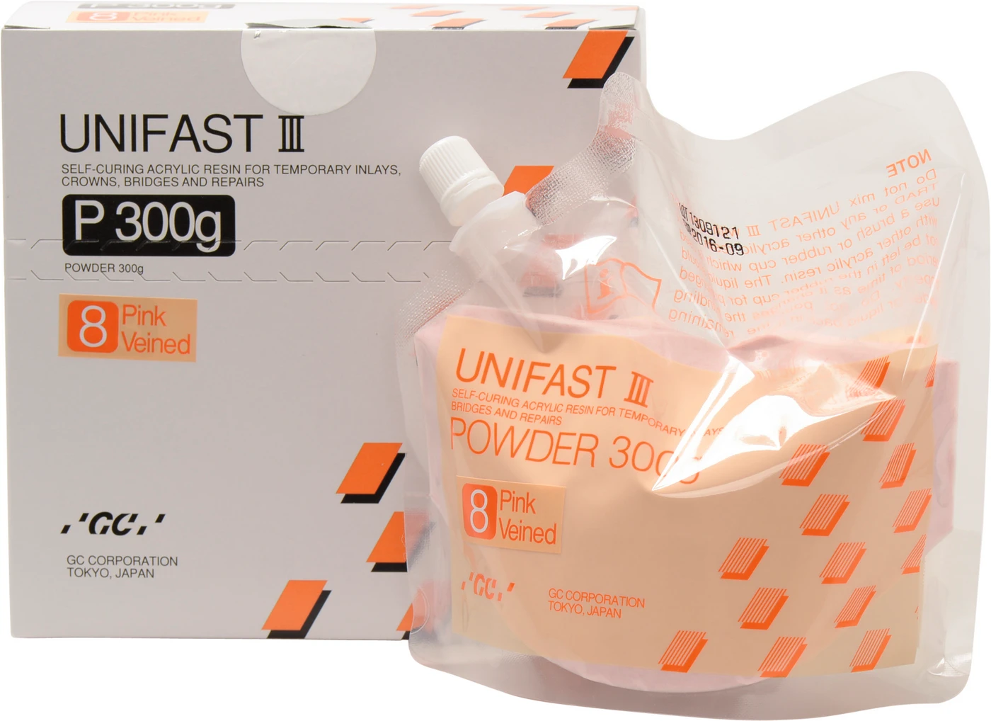 GC UNIFAST III Nachfüllpackung 300 g Pulver N°8 pink veined