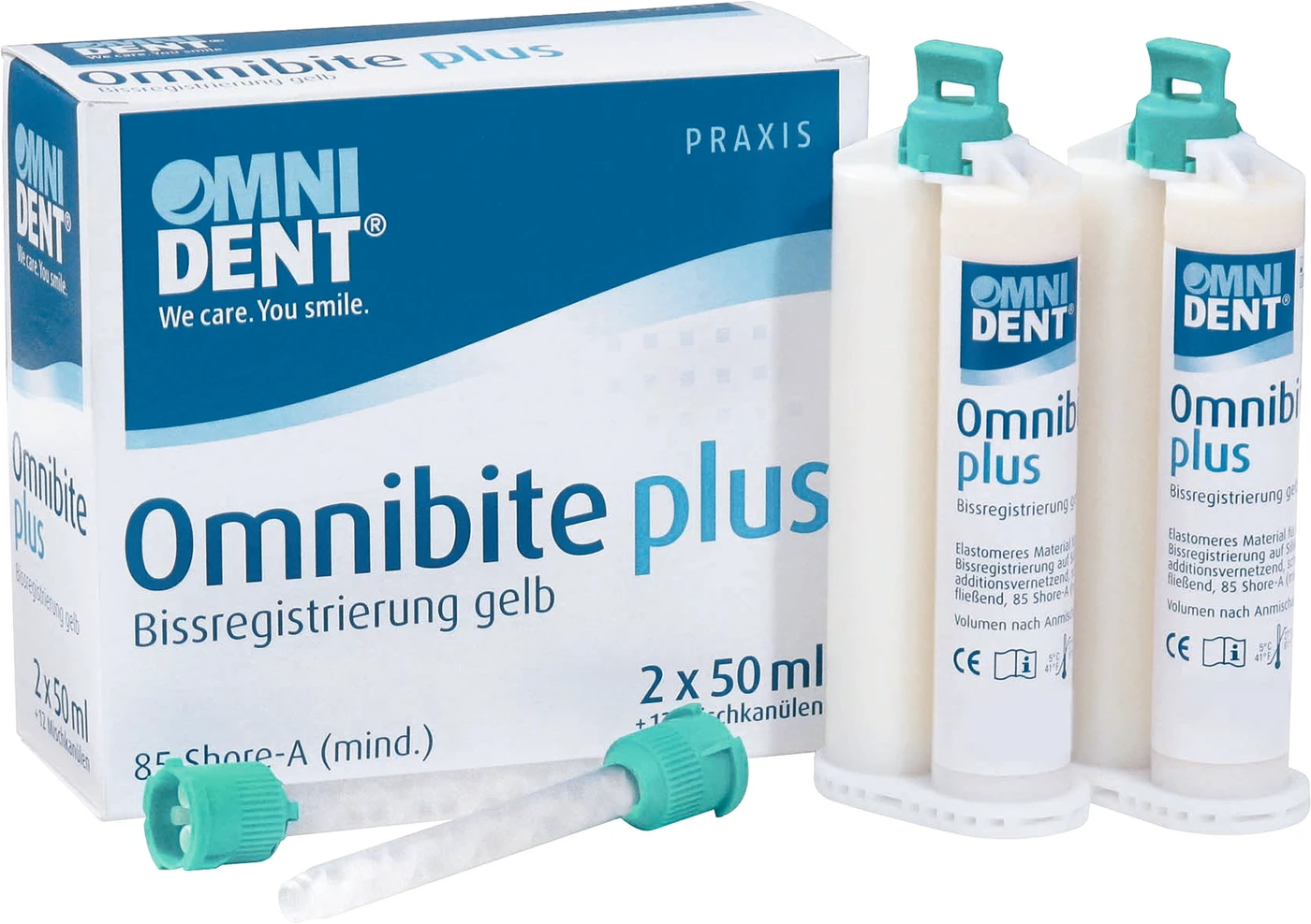 Omnibite plus Packung 2 x 50 ml Doppelkartusche, 12 Mischkanülen