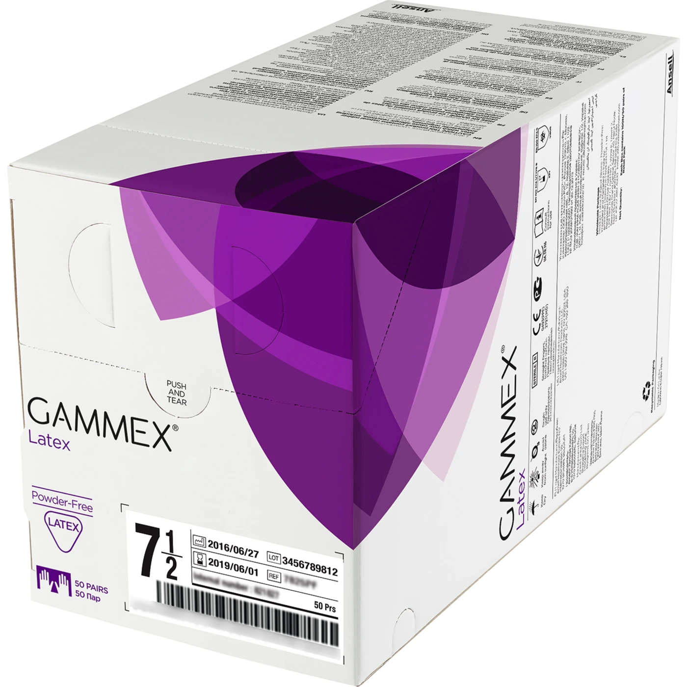Gammex® Latex Packung 50 Paar puderfrei, natur, Größe 6,5