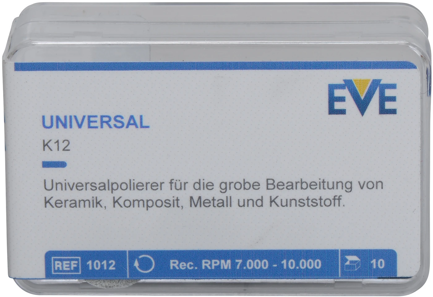 EVE UNIVERSAL Packung 10 Stück unmontiert, weiß grob, Figur umgekehrter Kegel, 12 x 7 mm EVE UNIVERSAL Packung 10 Stück unmontiert, weiß grob, Figur umgekehrter Kegel, 12 x 7 mm