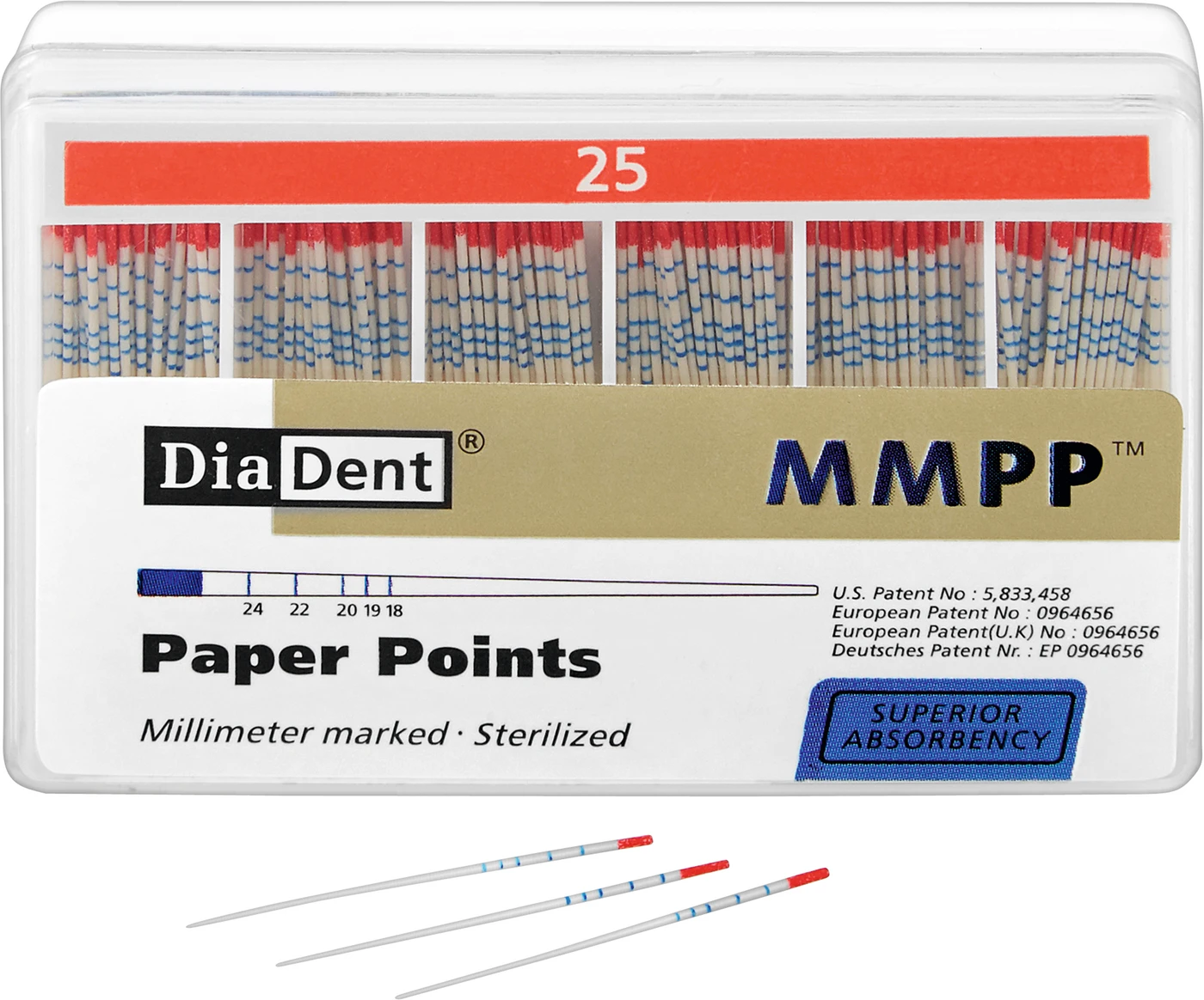 DiaDent® Papierspitzen Packung 200 Stück ISO 025
