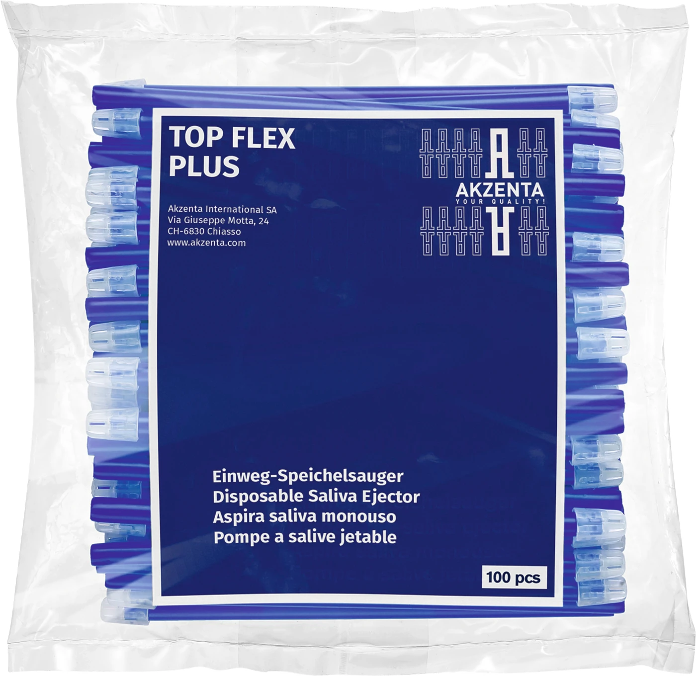 TOP FLEX Speichelsauger Packung 100 Stück dunkelblau