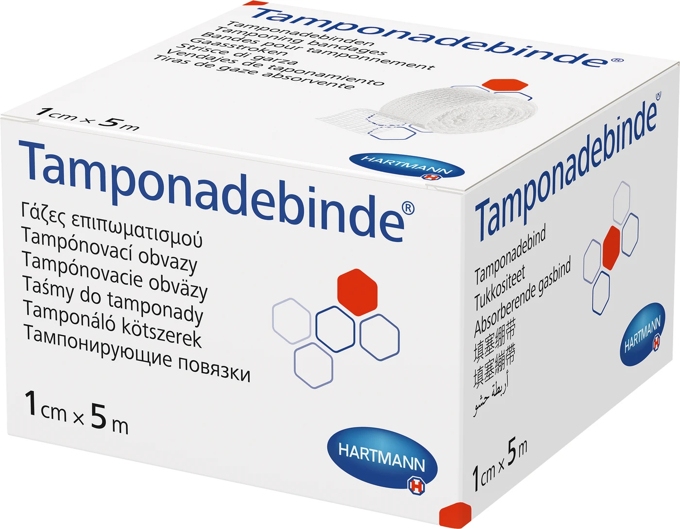 Tamponadebinde Packung 5 m lang, 1 cm breit