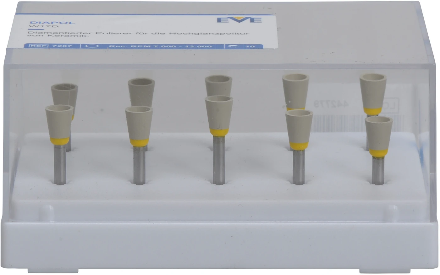 EVE DIAPOL® Packung 10 Stück grau fein, RA, Figur Kelch, 6 x 7,5 mm