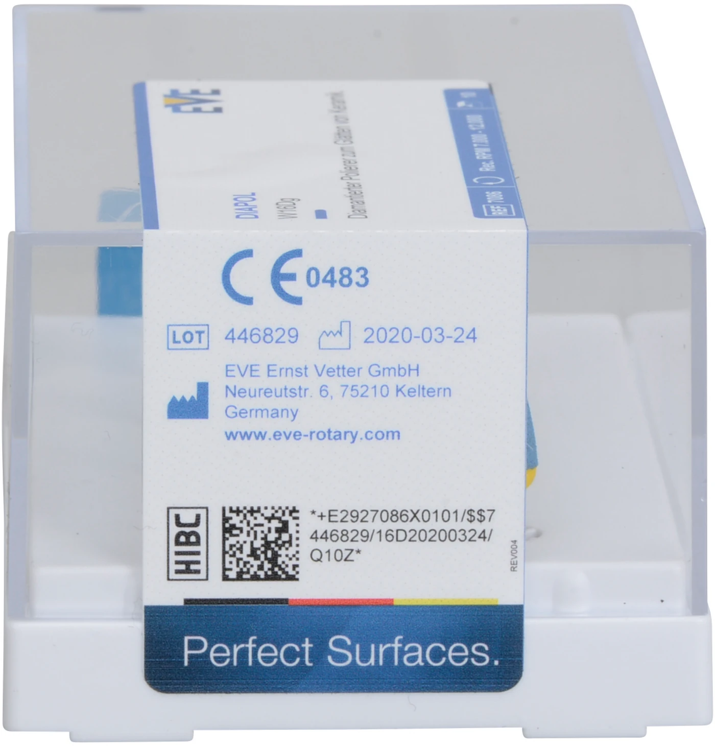 EVE DIAPOL® Packung 10 Stück blau grob, RA, Figur Spitze, 4 x 10 mm