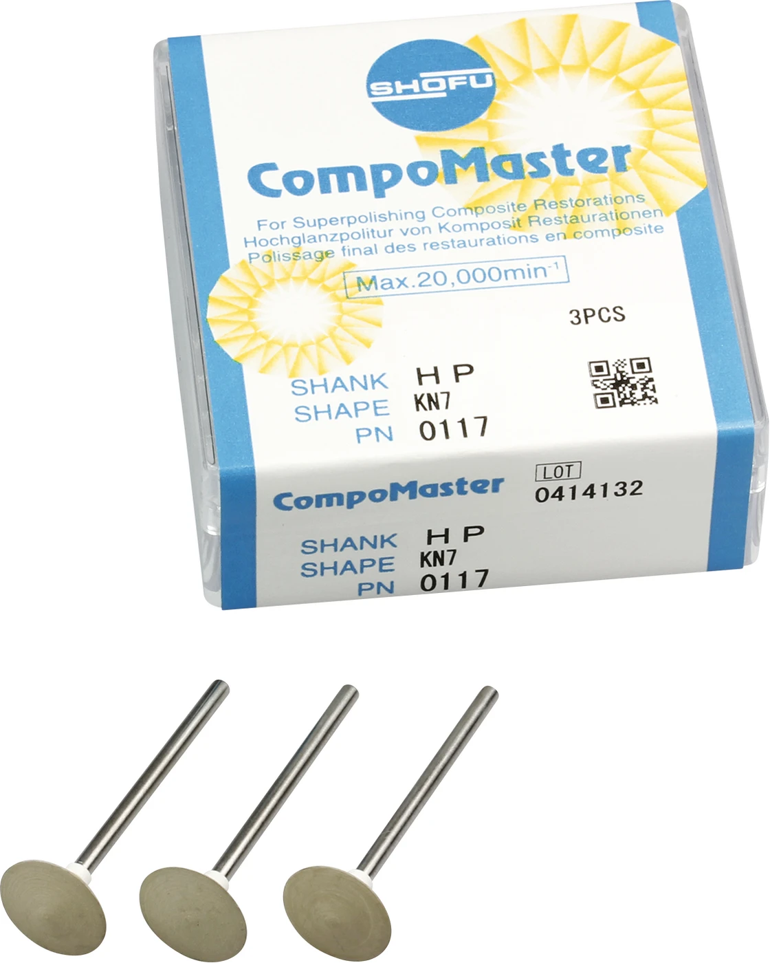 CompoMaster Packung 3 Stück gelb grob, HP, Figur KN7, ISO 125 CompoMaster Packung 3 Stück gelb grob, HP, Figur KN7, ISO 125