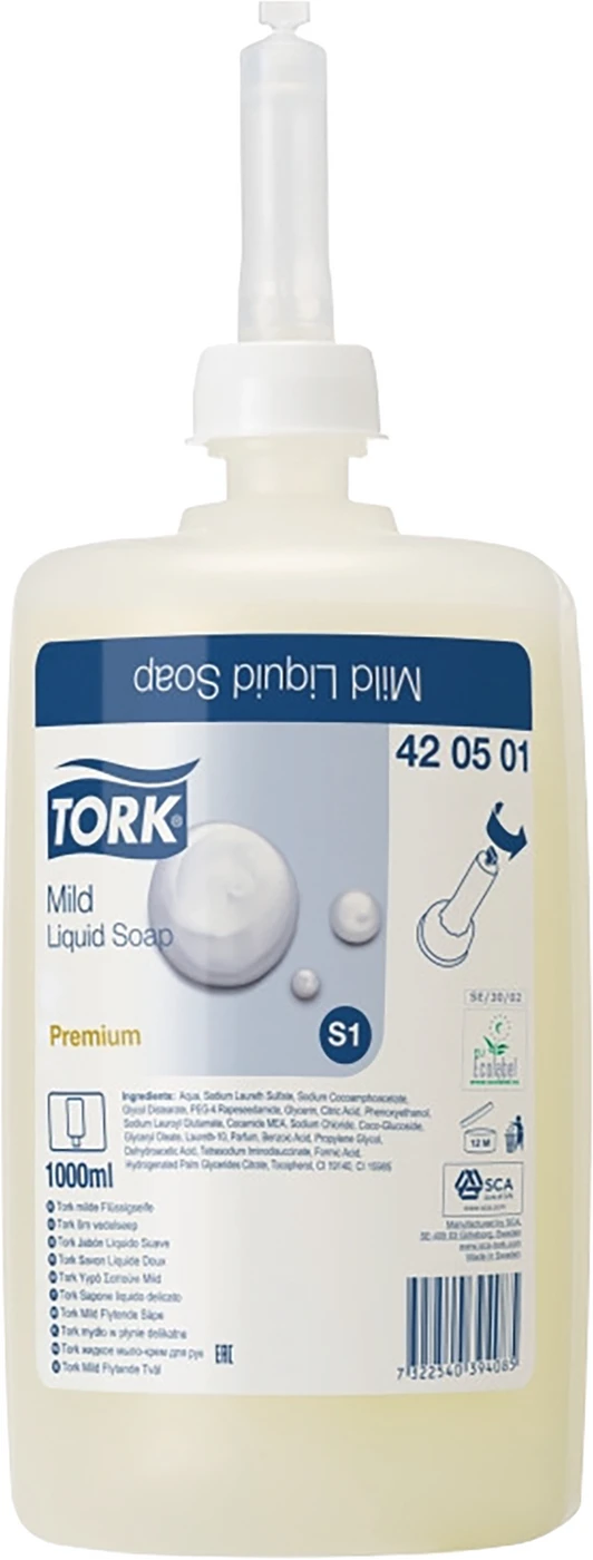 TORK® milde Flüssigseife S1 Kartusche 1 Liter, für S1 Flüssigseifensystem