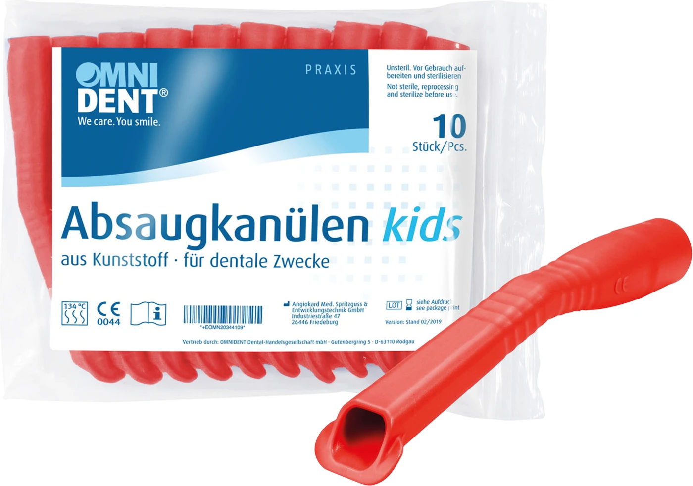 Omni Absaugkanülen Kids Packung 10 Stück rot